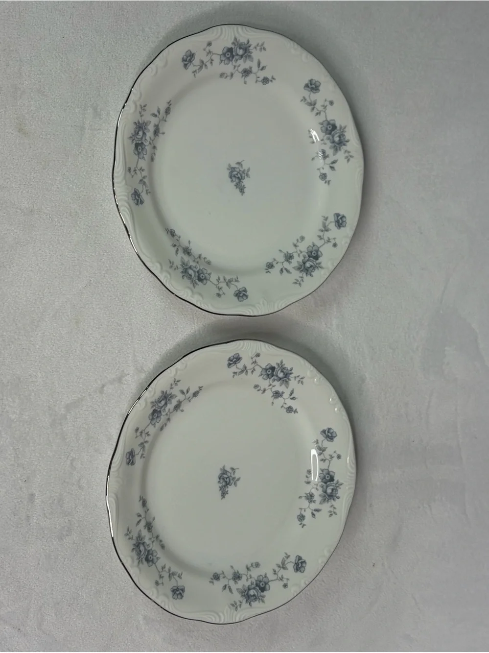 Blue Garland, Johann Haviland, Bread and Butter, Bavaria Germany Lot of 2